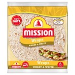 Mission Wheat & White Tortilla Wraps 6 Pack