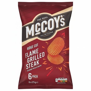 McCoy's Flame Grilled Steak Flavour Potato Crisps 6 x 25g