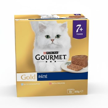 GOURMET Gold Senior 7+ Pate Fish Wet Cat Food 8x85g