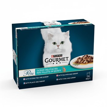 GOURMET Perle Ocean Delicacies in Gravy Wet Cat Food 12x85g