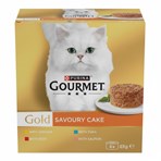 GOURMET Gold Savoury Cake Meat and Fish Variety Wet Cat Food 8x85g