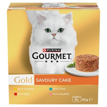 GOURMET Gold Savoury Cake Meat and Fish Variety Wet Cat Food 8x85g