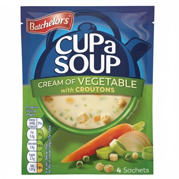 Batchelors 4 Cream of Vegetable with Croutons Cup a Soup Sachets 122g