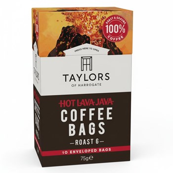 Taylors of Harrogate 10 Hot Lava Java Enveloped Coffee Bags 75g
