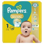 Pampers Premium Protection New Baby Size 1, 22 Nappies, 2kg-5kg, Carry Pack