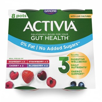 Activia Strawberry & Red Fruit Low Fat Gut Health Yoghurt Multipack 8x115g