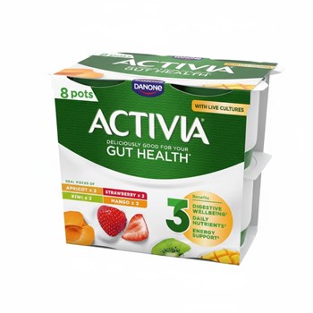 Activia Strawberry & Mixed Fruit Low Fat Gut Health Yoghurt Multipack 8x115g
