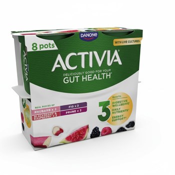 Activia Rhubarb & Mixed Fruit Low Fat Gut Health Yoghurt Multipack 8x115g