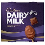Cadbury Dairy Milk Creamy Milk Chocolate Dessert Pots 4 x 60g (240g)