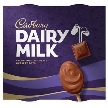Cadbury Dairy Milk Creamy Milk Chocolate Dessert Pots 4 x 60g (240g)