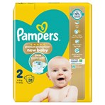 Pampers Premium Protection New Baby Size 2, 31 Nappies, 4kg-8kg, Carry Pack