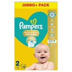 Pampers Premium Protection New Baby Size 2, 76 Nappies, 4kg-8kg, Jumbo+ Pack