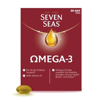 Seven Seas Omega-3 Fish Oil + Vitamin D For Whole Body Health, 30 One-A-Day Capsules, 1 Month Supply