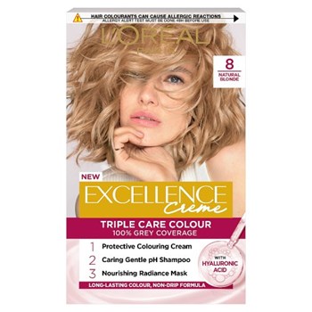 Excellence Créme 8 Natural Blonde: 100% Grey, Nourished.