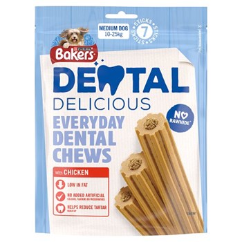 BAKERS Dental Delicious Medium Chicken Dog Chews 200g