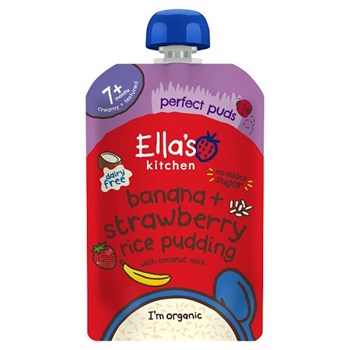 Ella's Kitchen Bananas + Strawberry Rice Pudding with Coconut Milk 7+ Months 80g