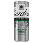 Gordon's London Dry Gin and Slimline Tonic Ready to Drink 250ml Can