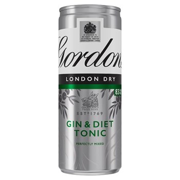 Gordon's London Dry Gin and Slimline Tonic Ready to Drink 250ml Can