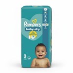 Pampers Baby-Dry Size 3, 50 Nappies, 6kg-10kg, Essential Pack