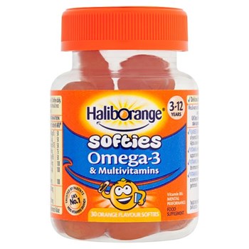 Haliborange 30 Omega-3 & Multivitamins Orange Flavour Softies 3-12 Years
