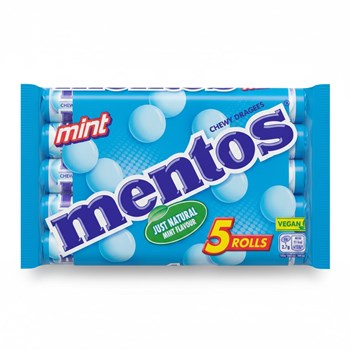 Mentos Mint Rolls Chewy Dragees 5 x 38g