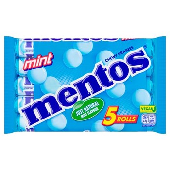 Mentos Mint Rolls Chewy Dragees 5 x 38g