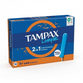 Tampax Compak Super Plus Tampons With Applicator x18