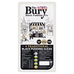 The Bury Black Pudding Co. 4 Traditional Black Pudding Slices 230g