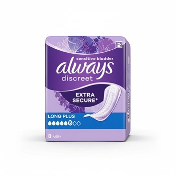 Always Discreet Incontinence Pads Women Long Plus 8 Count  