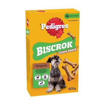PEDIGREE BISCROK Gravy Bone Biscuits Dog Treats 400g