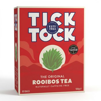 Tick Tock The Original Rooibos Tea 80 Biodegradable Bags 180g