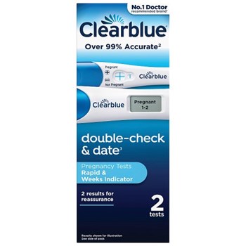 Clearblue Pregnancy Test Double-Check & Date Combo Pack, 2 Tests