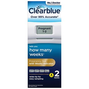 Clearblue Pregnancy Test Digital with Weeks Indicator, 2 Digital Tests