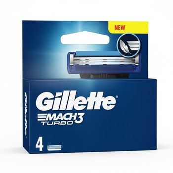 Gillette Mach3 Turbo Razor Refills for Men, 4 Razor Blade Refills
