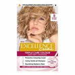 Excellence Créme 8 Natural Blonde: 100% Grey, nourished, vibrant, long-lasting color.