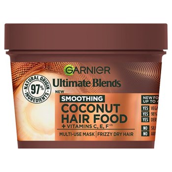 Garnier Ultimate Blends Hair Food, Coconut Oil 3-in-1 Frizzy Hair Mask Treatment, 400ml