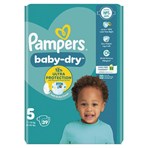 Pampers Baby-Dry Size 5, 39 Nappies, 11kg-16kg, Essential Pack