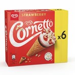 Cornetto  Ice Cream Cone Strawberry 6x 90 ml 