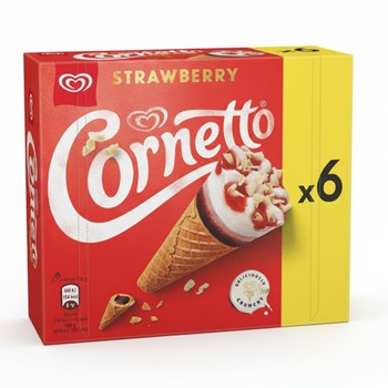 Cornetto  Ice Cream Cone Strawberry 6x 90 ml 