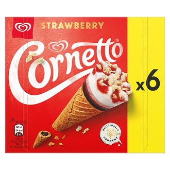 Cornetto  Ice Cream Cone Strawberry 6x 90 ml 