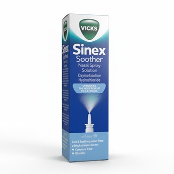 Vicks Sinex Soother, Decongestant Nasal Spray For Blocked Nose Due To Cold. 15ml