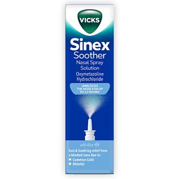 Vicks Sinex Soother, Decongestant Nasal Spray For Blocked Nose Due To Cold. 15ml