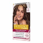Excellence Créme 5 Natural Brown: 100% Grey, superior hair quality, long-lasting color.