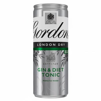 Gordon's London Dry Gin and Diet Tonic Ready to Drink 250ml Can