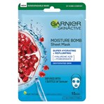 Garnier Moisture Bomb Pomegranate and Hyaluronic Acid Sheet Mask, Hydrating & Replumping, 28g
