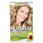Garnier Nutrisse Ultra Crème Dye, Vegan, 8 Blonde, radiant, natural blonde hair finish, no ammonia.