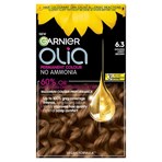 Garnier Olia 6.3 Golden Lt Brown: 100% Grey Coverage, No Ammonia, for luminous golden tones.