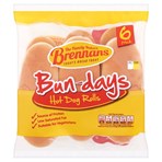 Brennans Bun-Days 6 Hot Dog Rolls 420g