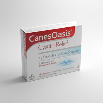 CanesOasis Cystitis Relief 4g Granules for Oral Solution Cranberry Flavour 6 Sachets