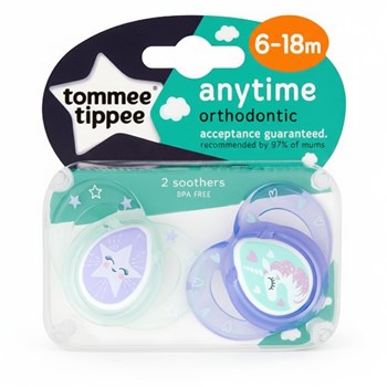 Tommee Tippee Anytime 2 Orthodontic Soothers Purple 6-18m